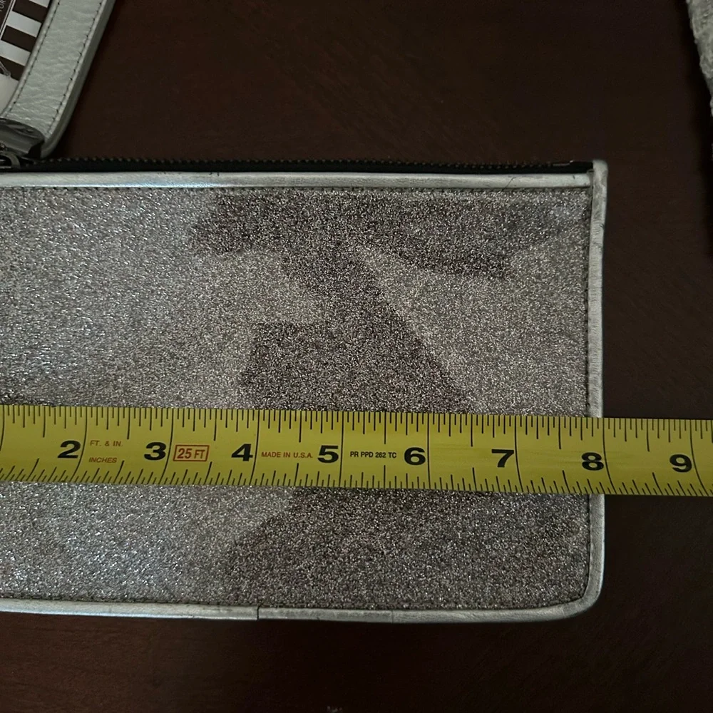 Henri Bendel Silver Glitter Wristlet NWT